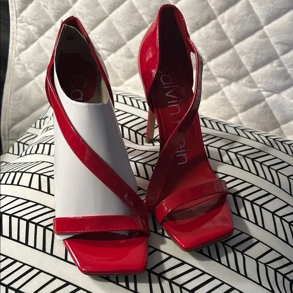 Calvin Klein Red Patent Leather Heels - Picture 2 of 9